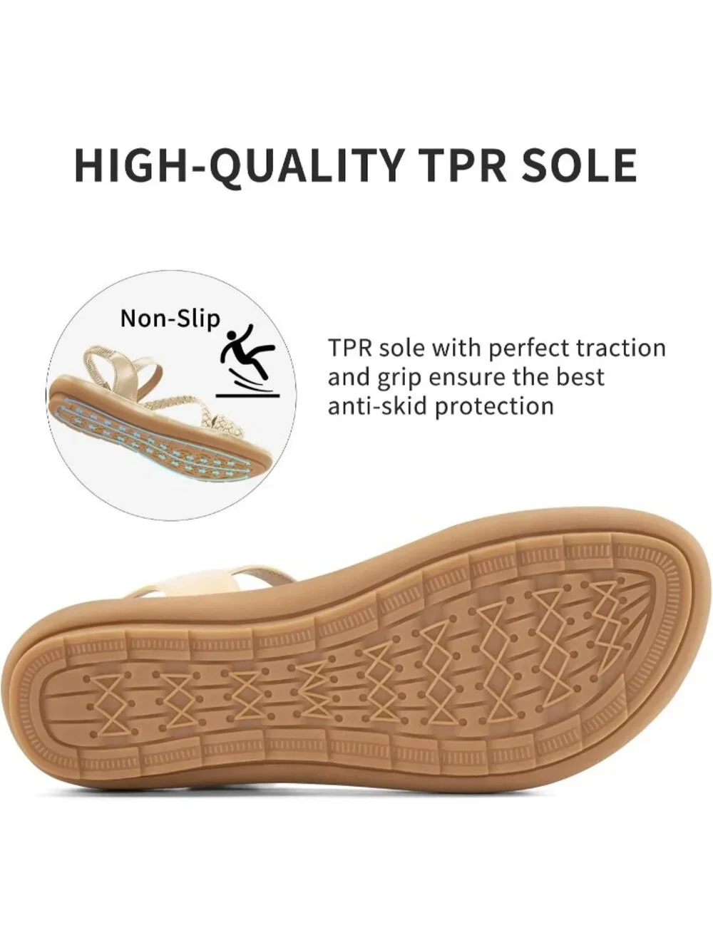 Women's Apricot Summer Comfortable Strappy Flats Casual Walking Beach Sandals